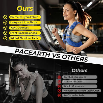 PACEARTH Weighted Vest,6lb/8lb/10lb/12lb/16lb/20lb/25lb/30lb Weight Vest with Reflective Stripe, Body Weight Vests for Women, Men, Weight Loss Workout, Strength Training, Running, Walking, Jogging
