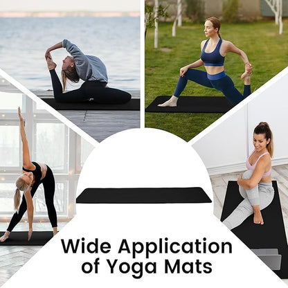 Fitvids Yoga Mat, 1/2-Inch Extra Thick High Density Exercise Mat, Anti-Tear Exercise Yoga Mat with Carrying Strap, Suitable for Various Yoga Exercises