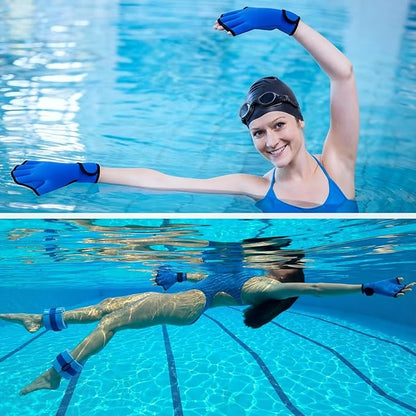 Hungdao Water Aerobics Set for Aquatic Exercise Include Foam Water Dumbbell Swim Aquatic Cuffs Ankle Arm for Sport Swimming Glove Pool Resistance Weights Fitness Equipment for Workout Training
