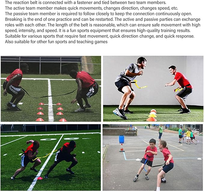 Topyond Soccer Training Belt, Speed and Agility Training Set, Athletic Gear Reaction Trainning Belt for Soccer Footwork Reaction, Includes Belt and Nylon Components, Unisex