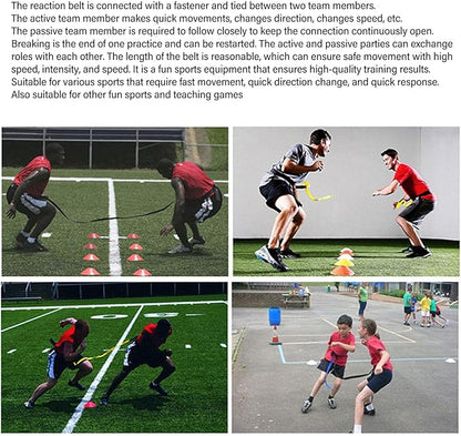 Topyond Soccer Training Belt, Speed and Agility Training Set, Athletic Gear Reaction Trainning Belt for Soccer Footwork Reaction, Includes Belt and Nylon Components, Unisex