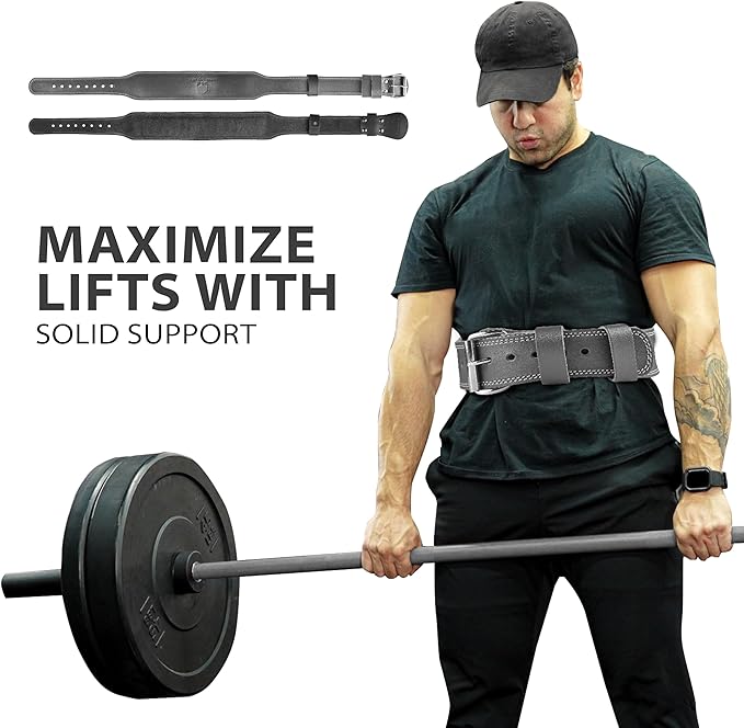 Spartan Weight Lifting Belt (5mm Thick) - Genuine Leather Lifting Belt Gym for Men & Women - Functional Workout Belt - Gym Belt for Weightlifting, Powerlifting, Squat & Deadlift - Adjustable Weightlifting Belt
