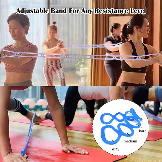 7 Ring Adjustable Loop Resistance Bands for Working Out Walk at Home，Workout Bands Exercise Stretch Band for Women&Men Fitness, Yoga, Pilates-Non-Slip, Durable Rubber, Home/Gym Use
