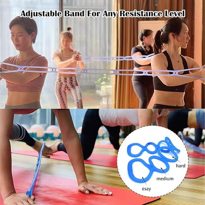 7 Ring Adjustable Loop Resistance Bands for Working Out Walk at Home，Workout Bands Exercise Stretch Band for Women&Men Fitness, Yoga, Pilates-Non-Slip, Durable Rubber, Home/Gym Use
