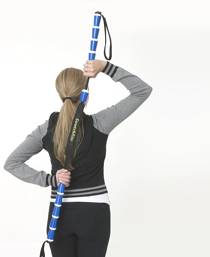 ProStretch StretchRite, Physical Therapy Stretching Strap with Grip Handles for Sore and Tight Muscles, Includes Coaching Guide, Blue/White
