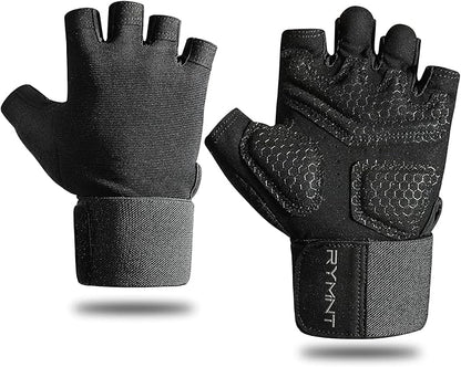 Workout Gloves with Wrist Wrap Support, Weight Lifting Gloves with Full Palm Protection & Extra Grip for Men Women Gym Exercise, Fitness, Weightlifting, Pull ups