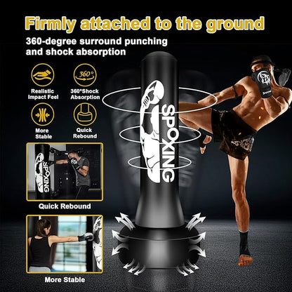 Freestanding Punching Bag for Adult Teens, 70" Heavy Punching Bag with Boxing Gloves and Electric Air Pump for Beginners Kickboxing Training MMA Muay Thai Fitness Office Home Gym