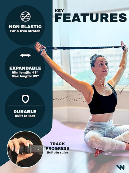 WALUE™ Posture Correction & Shoulder Exerciser – Non-Elastic Stretch Strap for Exercise, Yoga, Flexibility & Physical Therapy