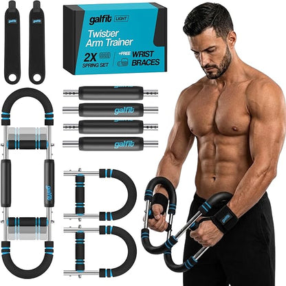 Twister Arm Trainer - Chest Workout Equipment for Full-Body Training with Adjustable Resistance Levels, Professional Arm Workout Machine with Wrist Braces, Chest Exerciser for Men and Women