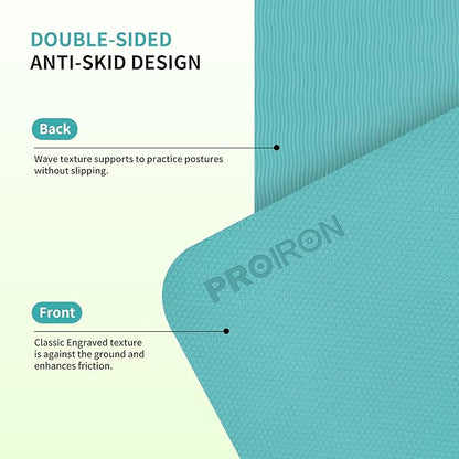 PROIRON Foldable Yoga Mat 0.24"/0.16" for Home Workout & Travel, Non Slip Travel Yoga Mats with Carry Bag, Packable Yoga Mat for Home Gym, Pilates, Fitness,Stretching