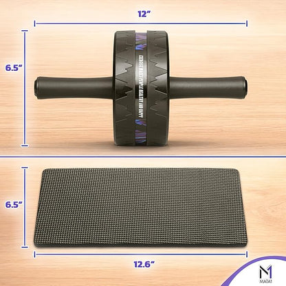 Ab Roller Wheel, Abs Workout Machine, Perfect for Core & Abdominal Strength Training, Exercise Wheels for Home Gym w/Knee Pad, Fitness Equipment for Sports