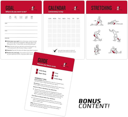 NewMe Fitness Medicine Ball Exercise Cards for Home Workouts, Workout Cards Deck for Women & Men, Beginner Fitness Guide to Training Exercises at Home or Gym