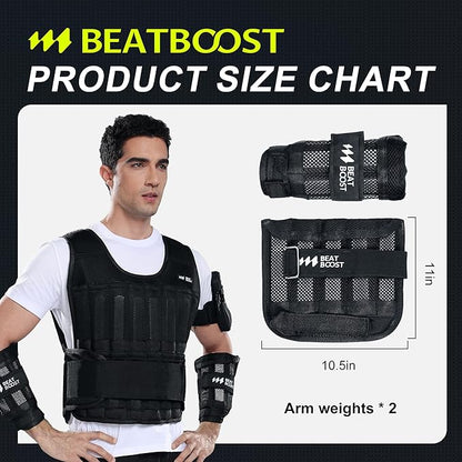 Ankle Wrist Weights 4lb/10lb/15lb/20lb/25lb/30lb BeatBoost Adjustable Leg Arm Weights for Men Walking Pilates Exercise Workout Gym Aerobics