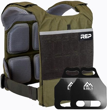 REP Fitness Strata Weight Vest, 2 Removable Plate Options for Unisex, Men & Women, Wearable, Weighted for Strength Training, Muscle Building, CrossFit, Running, Gym Exercise, Adjustable Sizing