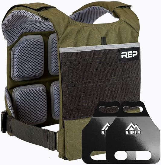 REP Fitness Strata Weight Vest, 2 Removable Plate Options for Unisex, Men & Women, Wearable, Weighted for Strength Training, Muscle Building, CrossFit, Running, Gym Exercise, Adjustable Sizing