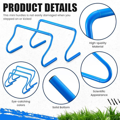 16 Pcs 12" Speed Agility Training Hurdles Large Size Detachable Agility Hurdles Hurdles Training Equipment Set for Athletes Soccer Basketball