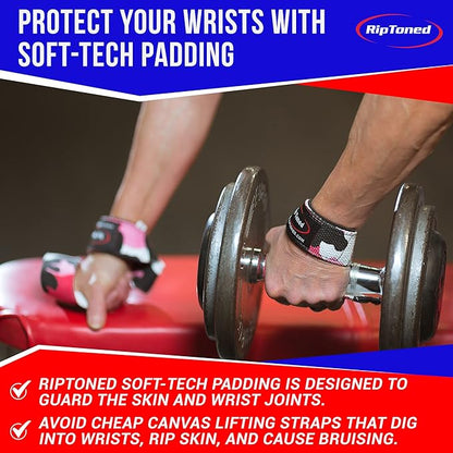 Rip Toned Performance Wrist Straps for Weightlifting – 23" Padded Lifting Straps for Men & Women – Cotton Gym Straps for Deadlifts, Strength Training, Bodybuilding & Powerlifting