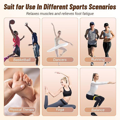 EVERYMATE 4-in-1 Cork Balance Board Kit, Foot & Ankle Strengthener with Massage Roller/Ball, Toe Resistance Bands, Storage Bag, for Enhance Mobility & Prevent Falls Improve Foot Function for Home/Office/Gym