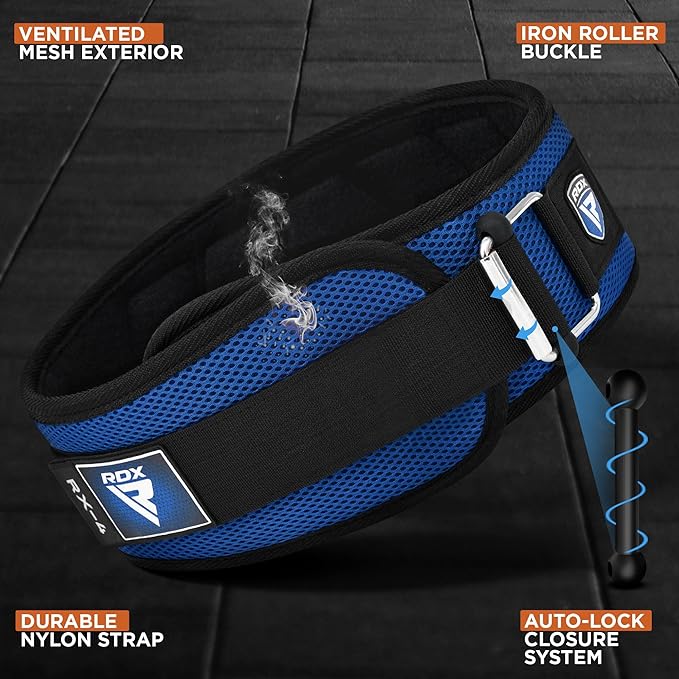 RDX Weight Lifting Belt, Curved Padded Back Lumbar Support, Fitness, Core Exercise Workout Bodybuilding Powerlifting Deadlifts Squats, Ladies Gents Men Women Home Gym Equipment