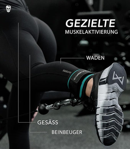 Gymreapers Ankle Straps For Cable Machine Kickbacks, Glute Workouts, Lower Body Exercises - Adjustable Leg Straps with Neoprene Padding