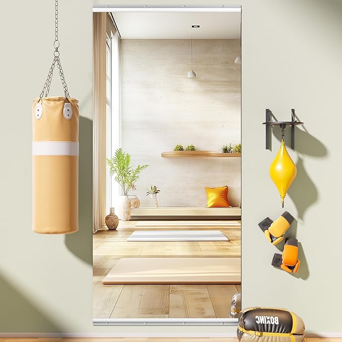83"x40" One-Piece Home Gym Mirror, Oversized Full Body Wall Mounted Fitness Mirror, 4MM Professional Grade Tempered Glass for Yoga, Studio with Complete Kit