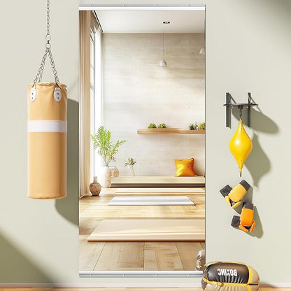 83"x40" One-Piece Home Gym Mirror, Oversized Full Body Wall Mounted Fitness Mirror, 4MM Professional Grade Tempered Glass for Yoga, Studio with Complete Kit