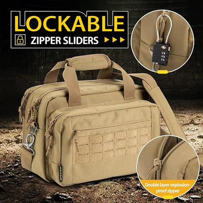 VEAGIA Range Bag,Pistol Case,Gun Range Bags For Handguns And Ammo Pouch 2 Pistols Soft Carrying Shooting Bag