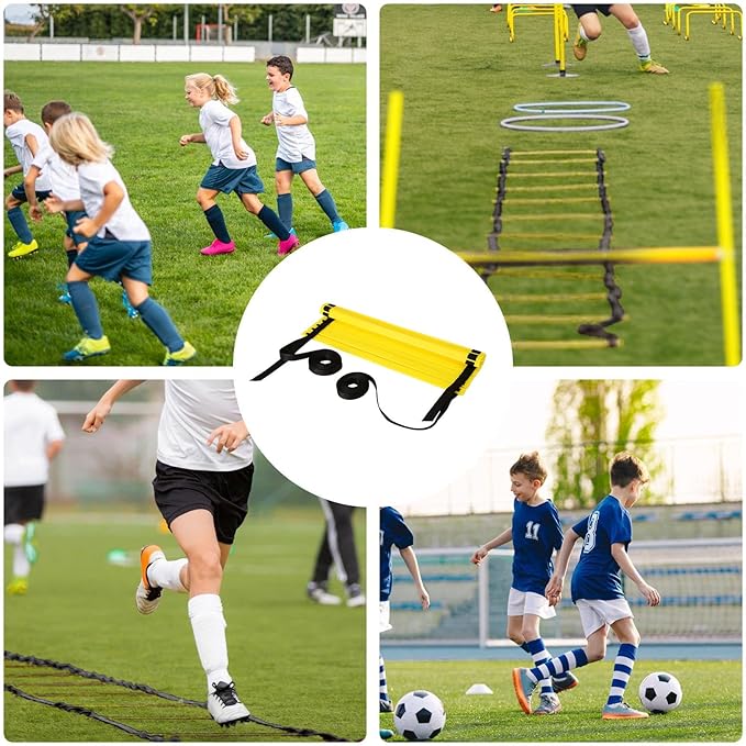 Training Ladder - Agility Training Ladder, Portable Speed Ladder | Multifunctional Training Ladder, Balance Training Tool, Workout Ladder Exercise Tool, Playing Field Equipment Speed Ladder for Kids