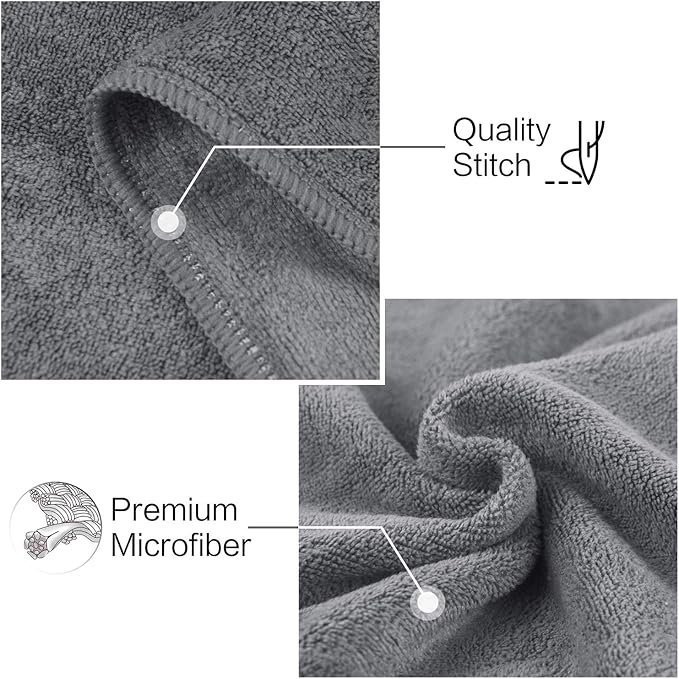 SUNLAND Microfiber Gym Bath Towel Ultra Soft Travel Camping Towel Super Absorbent Swimming Sport Towels with Carry Bag for Adults and Children