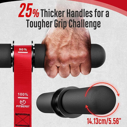 FitBeast Forearm Strengthener & Forearm Exerciser, Wrist Roller with Thicker Handle, Forearm Strength Trainer with Adjustable Strap - Ideal for Grip Strength, Muscle Building, Rehabilitation