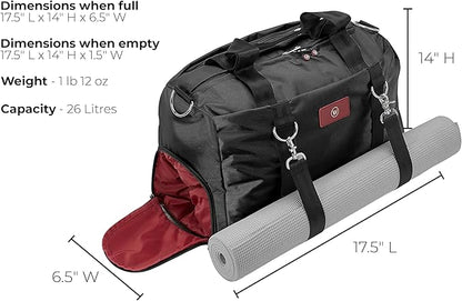 Live Well 360 Gym Duffel Bag for Men or Women – Bag with Shoe, Laptop & Wet Compartment - Perfect Sports or Workout Shoulder Bag with Multiple Compartments – CrossFit, Yoga, Boxing - THE LUXX