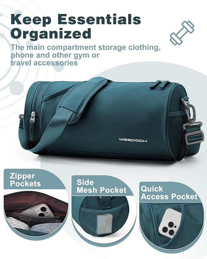 Small Gym Bag for Women,Waterproof Mini Duffle Bag Womens Spotrs Workout Bags Small Travel Duffel Bag with Wet Pocket Carry on Weekender Bags for Dance Swimming,Gym,Yoga,Fitness Dark Blue