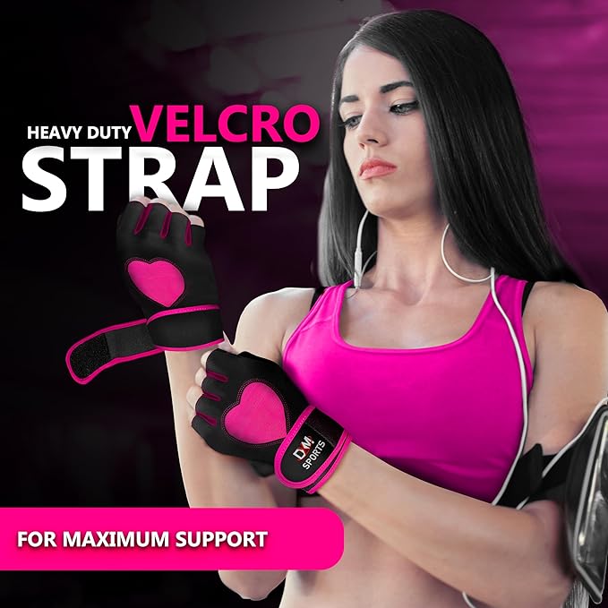 DXM SPORTS Workout Gloves for Women with Wrist Support - Weight Lifting Gloves for Gym, Cycling, Training - Exercise Gloves for Women
