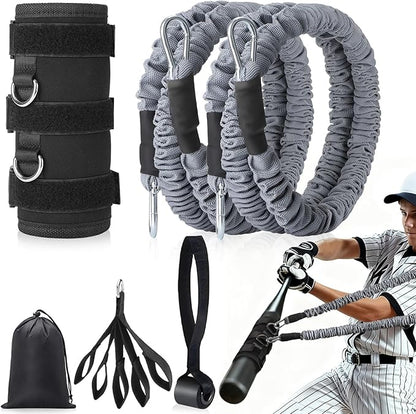 TOBWOLF 4PCS Baseball Exercise Bands with Interchangeable Grips, Baseball Resistance Trainer for Pitching & Throwing, Training Aid for Baseball Softball Pitchers to Build Arm Strength, Warm-Up
