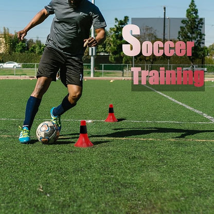 6 Sets Sport Cones 9 Inches Marker Cones with Grip Agility Training Sports Cone for Soccer Basketball Football Drills Training, Indoor Outdoor Activity or Events
