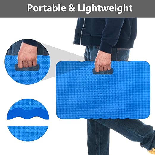 HOOPLE Extra Thick Kneeling Pad, Soft Foam Kneeling Cushion, Waterproof Gardening Knee Pads, Lightweight Knee Mat for Bathing, Workout Supplies, Exercise Yoga, Garden Work Gifts 17.5 x 11x 1 in, Blue