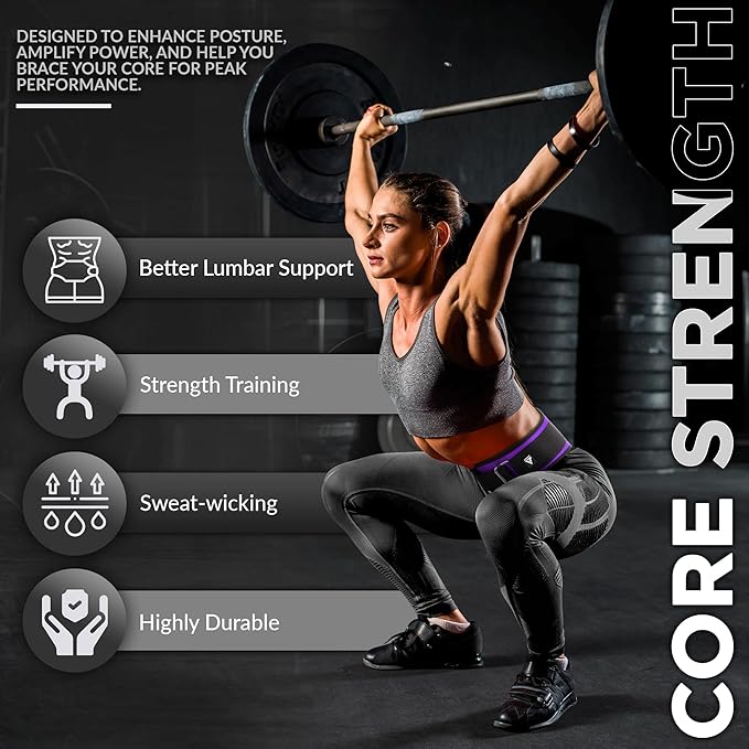 RDX Women Weight Lifting Belt 6.5” Curved Padded Back Lumbar Support, Fitness Strength Training, Core Exercise Workout Bodybuilding Powerlifting Deadlifts Squats, Ladies Home Gym Equipment