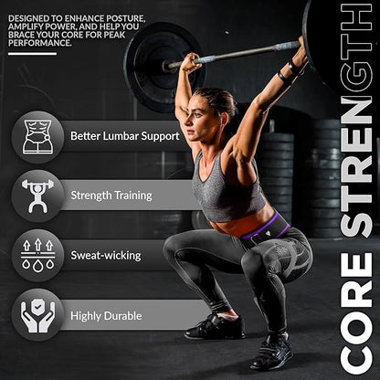 RDX Women Weight Lifting Belt 6.5” Curved Padded Back Lumbar Support, Fitness Strength Training, Core Exercise Workout Bodybuilding Powerlifting Deadlifts Squats, Ladies Home Gym Equipment
