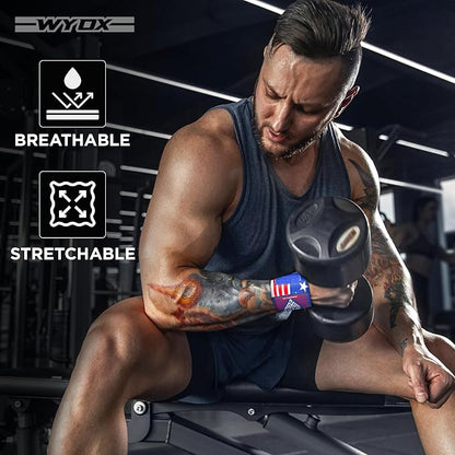 WYOX Wrist Wraps For Weight Lifting With Thumb Loop & power lifting Wrist Straps For Bench Press and Pushups Training Support and Protection Wrist Support for bodybuilding