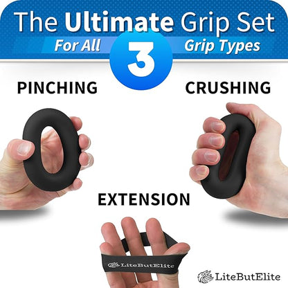 Grip Strength Trainer Kit - Effective Forearm Strengthener for Hand and Finger Exercise, Ideal Exercisers for Gripper Strength and Flexibility