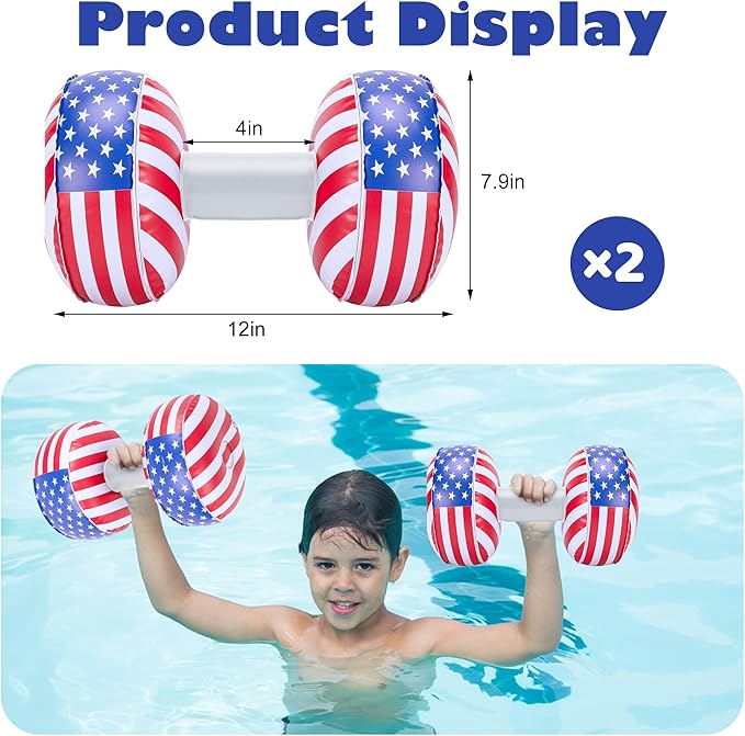 RunNico 7 Pcs PVC Water Workout Equipment, Aquatic Exercise Dumbbells and Cuffs Set, Inflatable Swimming Float Belt with Pull Buoy for Water Aerobics Pool Fitness Sports