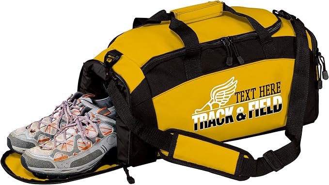 Personalized Track and Field Duffel Bag – Custom Name & Team Colors – Track Athlete Gear Bag for Boys & Girls – Lightweight Sports Travel Bag for Meets & Practice