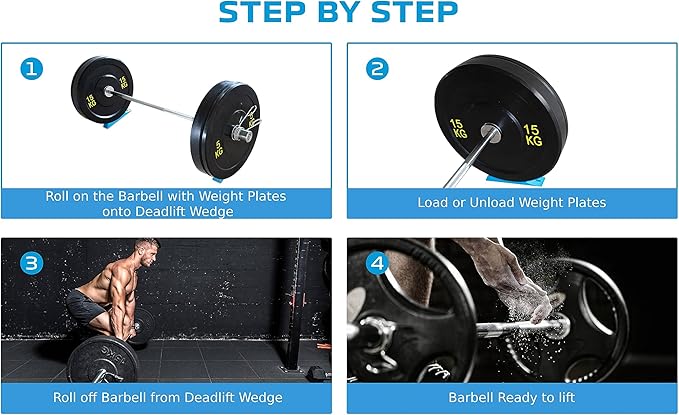 Barbell Wedge (Pair) – Deadlift Jack Alternative – Portable Rubber Ramp for Easy Weight Plate Loading – Ideal for Deadlifts, Powerlifting, Weightlifting, Home Gyms – Includes Cooling Towel