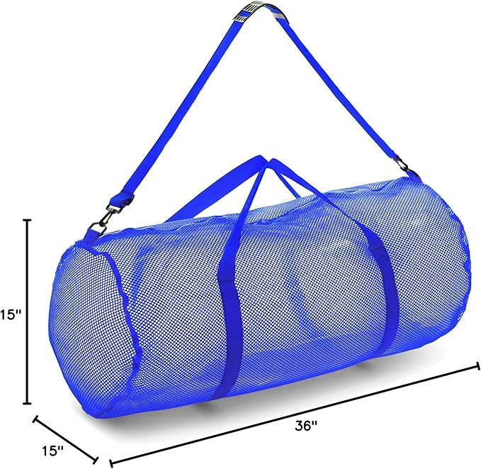 Champion Sports Mesh Duffle Bag – Oversized Breathable Gear Bag with Zipper & Shoulder Strap for Sports, Gym & Travel