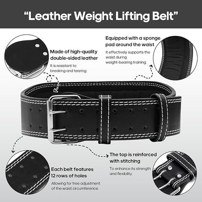 Women's Weight Lifting Belt 4 Inch Wide, Gym Powerlifting Belt for Women with Padded Lumbar Support, Adjustable Fitness Belt for Deadlift, Squats, Cross Training & Workout