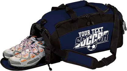 Personalized Soccer Duffel Bag with Shoe Compartment – Custom Name Sports Bag for Boys & Girls – Soccer Practice & Travel Gear Bag