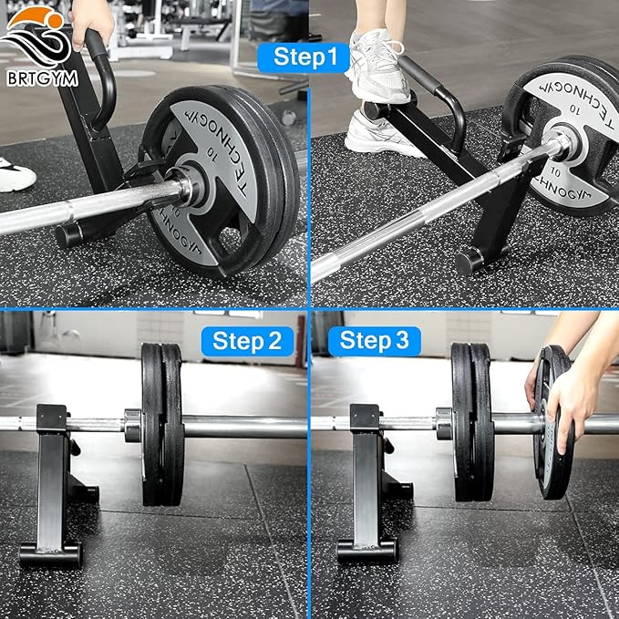 Deadlift Jack Barbell Stand with T Bar Row Landmine (Fit 2 inch Olympic Weight Plates) Set, Carbon Steel Made, Home Gym