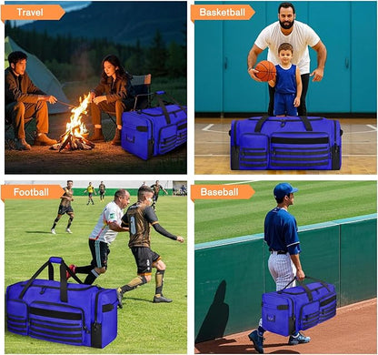 Goloni 130L Heavy Duty Large Duffle Equipment Bag,Catchers Gear Bag with Shoe Compartment,Baseball Duffle Bag