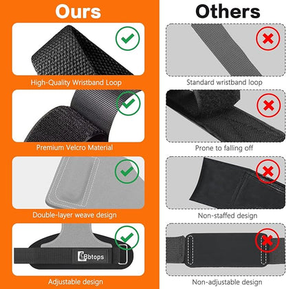 Weight Lifting Wrist Strap, Double-Layer Leather Wrist Straps for Gym Strength Training Weightlifting,Deadlift and Powerlifting, Enhance Grip Strength Neoprene Padding Gym Workout Lifting Straps Men/Women Pair
