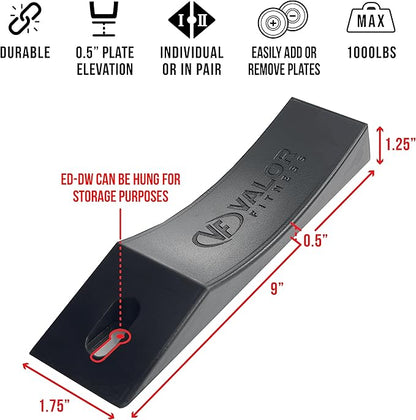 Valor Fitness Deadlift Wedge - Plate Change Assist - Weightlifting Workout Equipment – Max Weight Load 1000 lbs ea.- ED-DW…